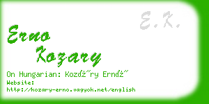 erno kozary business card